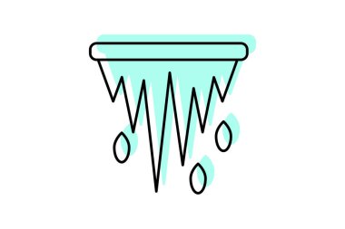 Icicle simgesi, buz, hava, ikon, kış rengi gölge inceliği simgesi, düzenlenebilir vektör simgesi, piksel mükemmel, illüstratör ai dosyası