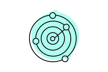 Hava Durumu Radar simgesi, radar, hava durumu, ikon, saptama rengi gölge ince simgesi, düzenlenebilir vektör simgesi, piksel mükemmel, illüstratör ai dosyası