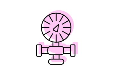 Atmosferik basınç simgesi, basınç, hava, ikon, barometrik renk gölge ince simgesi, düzenlenebilir vektör simgesi, piksel mükemmel, illüstratör ai dosyası