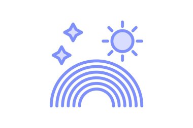 Gökkuşağı simgesi, renkler, hava durumu, ikon, spektrum duotone çizgi simgesi, düzenlenebilir vektör simgesi, piksel mükemmel, illüstratör ai dosyası