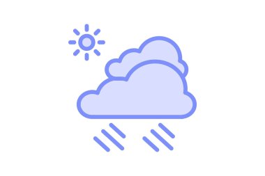 Bulutlu Gökyüzü simgesi, bulutlar, hava durumu, ikon, duoton çizgi simgesi, düzenlenebilir vektör simgesi, piksel mükemmel, illüstratör ai dosyası