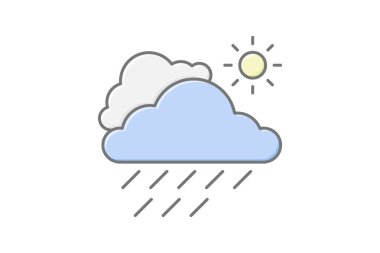 Misty simgesi, sis, hava, simge, sisli çizgi renk simgesi, düzenlenebilir vektör simgesi, piksel mükemmel, illüstratör ai dosyası