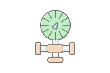 Atmosferik basınç simgesi, basınç, hava, ikon, barometrik doğrusal renk simgesi, düzenlenebilir vektör simgesi, piksel mükemmel, illüstratör ai dosyası