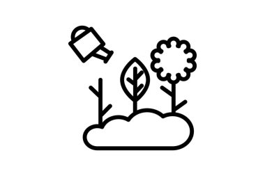 Bahçe ikonu, bahçe ikonu, bitkiler, çiçekler, peyzaj çizgisi simgesi, düzenlenebilir vektör simgesi, piksel mükemmel, illüstratör ai dosyası