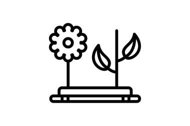 Botanik bahçesi ikonu, bahçe, çiçekler, botanik bahçesi bitki koleksiyonu ikonu, düzenlenebilir vektör ikonu, piksel mükemmel, illüstratör ai dosyası