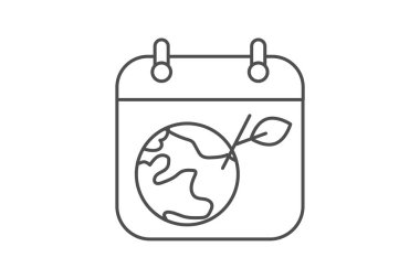 Dünya Günü simgesi, dünya, gün, kutlama, farkındalık ince çizgi simgesi, düzenlenebilir vektör simgesi, piksel mükemmel, illüstratör ai dosyası