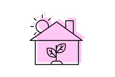 Sera simgesi, yeşil, ev, bahçecilik, tarım rengi gölge inceltme simgesi, düzenlenebilir vektör simgesi, piksel mükemmel, illüstratör ai dosyası