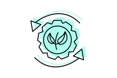 Sürdürülebilirlik simgesi, sürdürülebilirlik, denge, esneklik, sürdürülebilirlik, ekolojik uyum ekolojik uyum renk gölge ikonu, düzenlenebilir vektör simgesi, piksel mükemmel, illüstratör ai dosyası