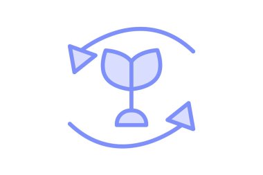 Geri dönüşüm simgesi, geri dönüşüm, yeniden kullanım, sürdürülebilirlik, geri dönüşüm, çevre uygulaması duotone çizgi simgesi, düzenlenebilir vektör simgesi, piksel mükemmel, illüstratör ai dosyası