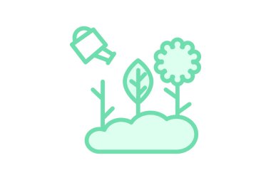 Bahçe ikonu, bahçe ikonu, bitkiler, çiçekler, bahçe düzenlemesi duotone çizgisi simgesi, düzenlenebilir vektör simgesi, piksel mükemmel, illüstratör ai dosyası