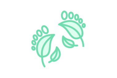 Karbon Ayak izi simgesi, karbon, ayak izi, emisyon, etki duoton çizgi simgesi, düzenlenebilir vektör simgesi, piksel mükemmel, illüstratör ai dosyası