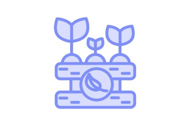 Organik tarım ikonu, organik tarım, tarım, sürdürülebilir duoton çizgi ikonu, düzenlenebilir vektör ikonu, piksel mükemmel, illüstratör ai dosyası