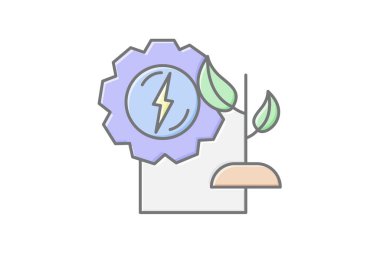 Yenilenebilir Kaynaklar simgesi, yenilenebilir kaynaklar, sürdürülebilir, enerji doğrusal renk simgesi, düzenlenebilir vektör simgesi, piksel mükemmel, illüstratör ai dosyası