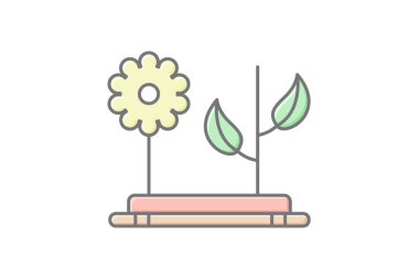 Botanik Bahçesi simgesi, bahçe, çiçekler, botanik bahçesi bitki koleksiyonu lineal renk simgesi, düzenlenebilir vektör simgesi, piksel mükemmel, illüstratör ai dosyası