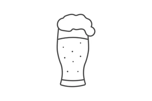 Pinta Stout Icono Stout Irlandés Símbolo Icono Línea Delgada Cerveza — Vector de stock