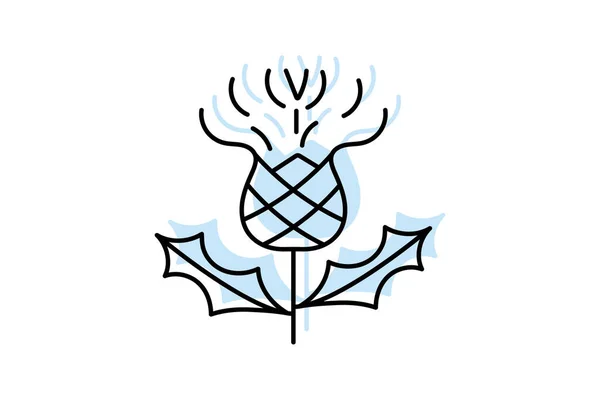 Kelt devedikeni simgesi, devedikeni, İrlanda, sembol, çiçek rengi gölge ince simgesi, düzenlenebilir vektör simgesi, piksel mükemmel, illüstratör ai dosyası