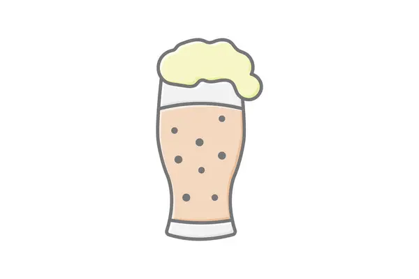 Pinta Stout Icono Stout Irlandés Símbolo Icono Color Lineal Cerveza — Vector de stock