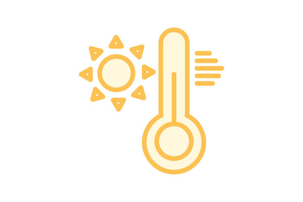 Temperature icon, weather, icon, degrees, thermometer duotone line icon, editable vector icon, pixel perfect, illustrator ai file