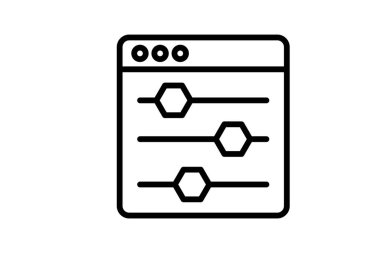 Özelleştirme simgesi, oyun, oyun, kişiselleştirme, seçenek satırı simgesi, düzenlenebilir vektör simgesi, piksel mükemmel, illüstratör ai dosyası