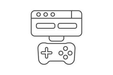 Konsol simgesi, oyun konsolu, oyun, oyun, oyun, ince eğlence çizgisi simgesi, düzenlenebilir vektör simgesi, piksel mükemmel, illüstratör ai dosyası