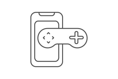 Mobil Oyun simgesi, oyun, mobil, oyun, akıllı telefon, ince çizgi simgesi, düzenlenebilir vektör simgesi, piksel mükemmel, illüstratör ai dosyası