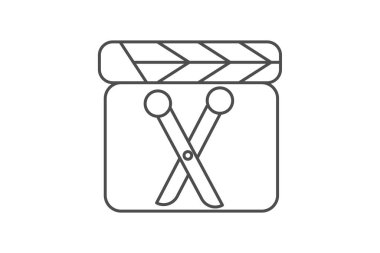 Kesme sahnesi simgesi, oyun, oyun, sinematik, hikaye anlatma inceliği simgesi, düzenlenebilir vektör simgesi, piksel mükemmel, illüstratör ai dosyası