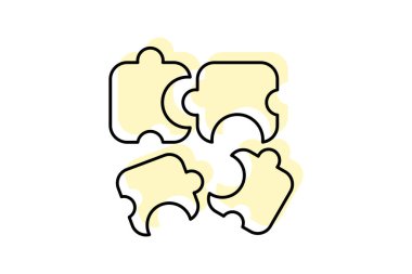 Bulmaca simgesi, oyun, oyun, meydan okuma, beyin teaser renk gölge inceliği simgesi, düzenlenebilir vektör simgesi, piksel mükemmel, illüstratör ai dosyası