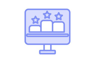 Lider pano simgesi, oyun, oyun, sıralama, rekabet duotone satır simgesi, düzenlenebilir vektör simgesi, piksel mükemmel, illüstratör ai dosyası