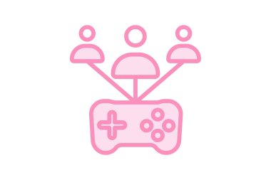 Sosyal Oyun simgesi, oyun, oyun, çoklu oyuncu, arkadaş duotone satır simgesi, düzenlenebilir vektör simgesi, piksel mükemmel, illüstratör ai dosyası