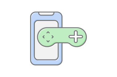 Mobil Oyun simgesi, oyun, mobil, oyun, akıllı telefon lineal renk simgesi, düzenlenebilir vektör simgesi, piksel mükemmel, illüstratör ai dosyası