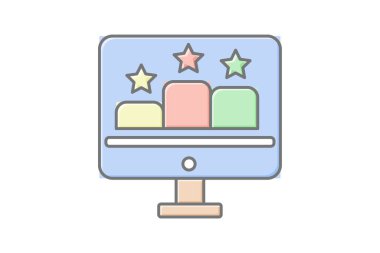 Lider pano simgesi, oyun, oyun, sıralama, rekabet çizgisel renk simgesi, düzenlenebilir vektör simgesi, piksel mükemmel, illüstratör ai dosyası