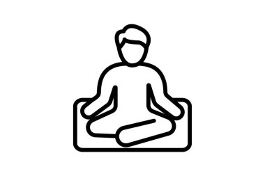 Yoga simgesi, meditasyon, germe, poz, akış çizgisi simgesi, düzenlenebilir vektör simgesi, piksel mükemmel, illüstratör ai dosyası