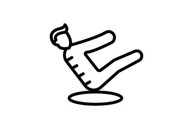 Pilates simgesi, çekirdek, denge, esneklik, güç çizgisi simgesi, düzenlenebilir vektör simgesi, piksel mükemmel, illüstratör ai dosyası