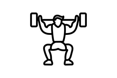 Halter simgesi, kaldırma, ağırlık, halter, halter çizgisi simgesi, düzenlenebilir vektör simgesi, piksel mükemmel, illüstratör ai dosyası