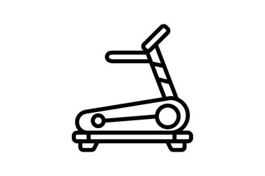 Koşu bandı simgesi, çalışma, kardiyo, egzersiz çizgisi simgesi, düzenlenebilir vektör simgesi, piksel mükemmel, illüstratör ai dosyası