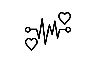 Kalp Atışı simgesi, hızı, nabzı, bpm, satır simgesi, düzenlenebilir vektör simgesi, piksel mükemmel, illüstratör ai dosyası