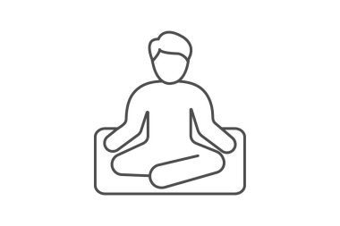 Yoga simgesi, meditasyon, germe, poz, akış ince simgesi, düzenlenebilir vektör simgesi, piksel mükemmel, illüstratör ai dosyası