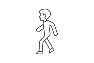 Yürüyen simge, yürü, yürü, yürü, adım at ince çizgi simgesi, düzenlenebilir vektör simgesi, piksel mükemmel, illüstratör ai dosyası