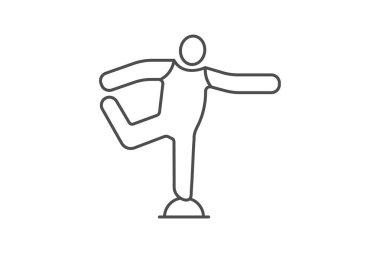 Esneme simgesi, gerilme, esneklik, hareketlilik, ısınma ince çizgi simgesi, düzenlenebilir vektör simgesi, piksel mükemmel, çizer ai dosyası