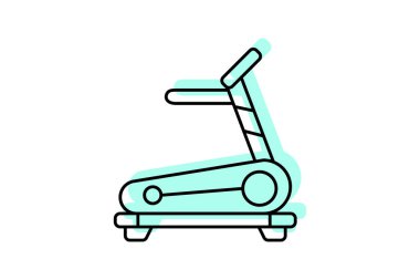 Koşu bandı simgesi, çalışma, kardiyo, egzersiz, renk gölge inceliği simgesi, düzenlenebilir vektör simgesi, piksel mükemmel, illüstratör ai dosyası