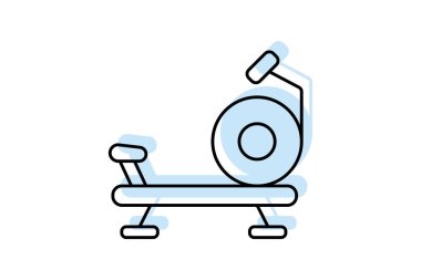 Kürek çekme Makinesi simgesi, makine, kürekçi, kardiyo, egzersiz rengi gölge inceliği simgesi, düzenlenebilir vektör simgesi, piksel mükemmel, illüstratör ai dosyası