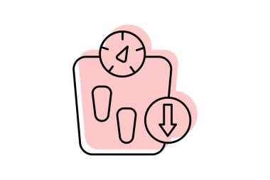 Kilo kaybı simgesi, yağ kaybı, diyet, spor, fitness rengi gölge inceltme simgesi, düzenlenebilir vektör simgesi, piksel mükemmel, illüstratör ai dosyası