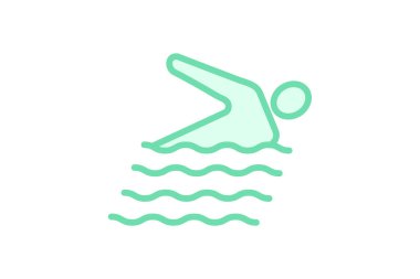 Yüzme simgesi, yüzme, havuz, turlar, vuruş duoton çizgi simgesi, düzenlenebilir vektör simgesi, piksel mükemmel, illüstratör ai dosyası