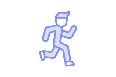 Çalışan simge, koşu, koşu, koşu, jog duotone satır simgesi, düzenlenebilir vektör simgesi, piksel mükemmel, çizer ai dosyası