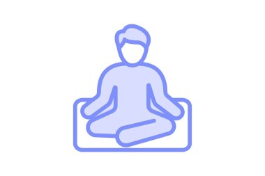 Yoga simgesi, meditasyon, germe, poz, akış duoton çizgi simgesi, düzenlenebilir vektör simgesi, piksel mükemmel, çizer ai dosyası