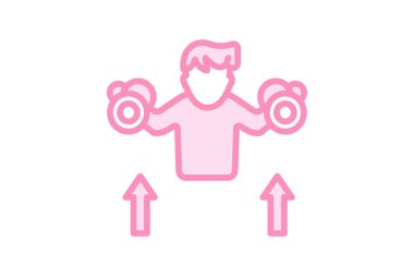 Üst Vücut Çalışması simgesi, egzersiz, kollar, göğüs, omuzlar duoton çizgi simgesi, düzenlenebilir vektör simgesi, piksel mükemmel, illüstratör ai dosyası