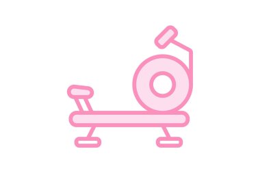 Kürek çeken Makine simgesi, makine, kürekçi, kardiyo, egzersiz duotone çizgi simgesi, düzenlenebilir vektör simgesi, piksel mükemmel, illüstratör ai dosyası