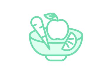 Sağlıklı Tarifler simgesi, tarifler, yemek, beslenme, ikili çizgi simgesi, düzenlenebilir vektör simgesi, piksel mükemmel, illüstratör ai dosyası