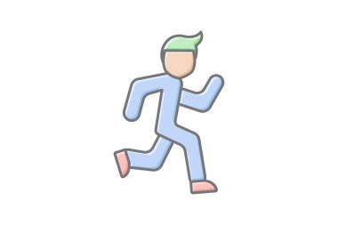 Çalışan simge, jog, run, jog, jog lineal renk simgesi, düzenlenebilir vektör simgesi, piksel mükemmel, çizer ai dosyası