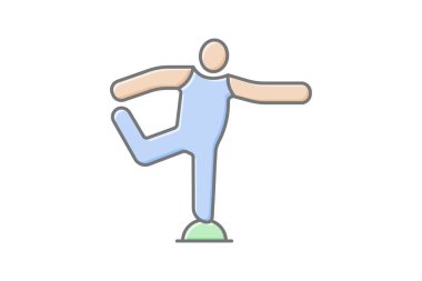 Esneme simgesi, gerilme, esneklik, hareketlilik, ısınma çizgisel renk simgesi, düzenlenebilir vektör simgesi, piksel mükemmel, illüstratör ai dosyası